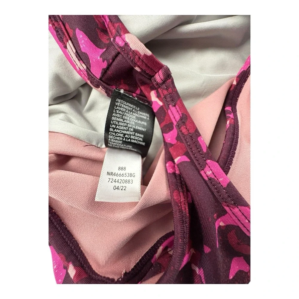 Zella‎ Girls Medium Camo Crop Tank Top Pink Purple Stretch
